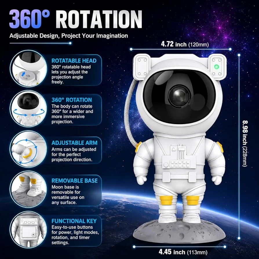 ZentroMart Space Projector Night Light – Nebula Star Projector with Remote Control, Space Lamp for Kid’s Bedroom, Gifts, Gaming Room, Home & Décor and Parties (Corded Electric)